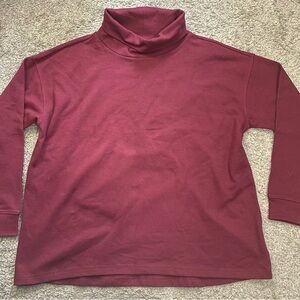 Lands' End Women's Burgundy Turtleneck Sweater
